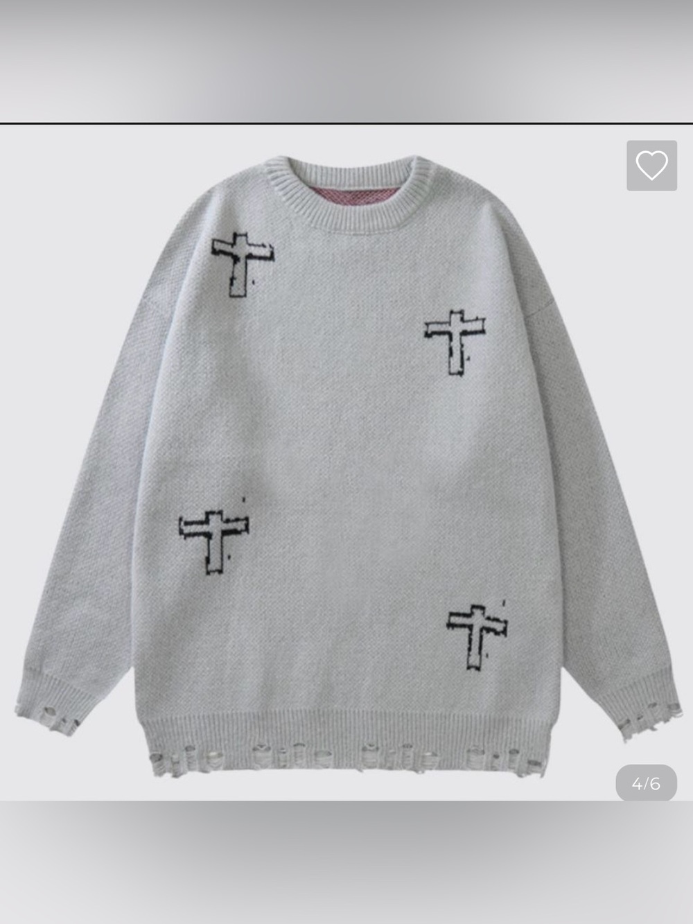NWT Aelfric Eden Helloice Y2K Knitted Sweater Distressed Cross Embroider